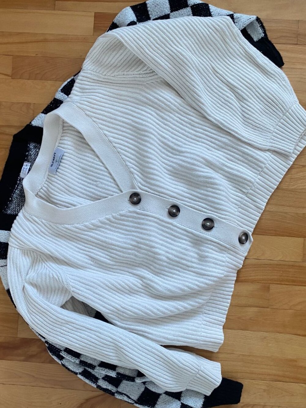 Old Navy Women Vest Cardigan Beige Size Large